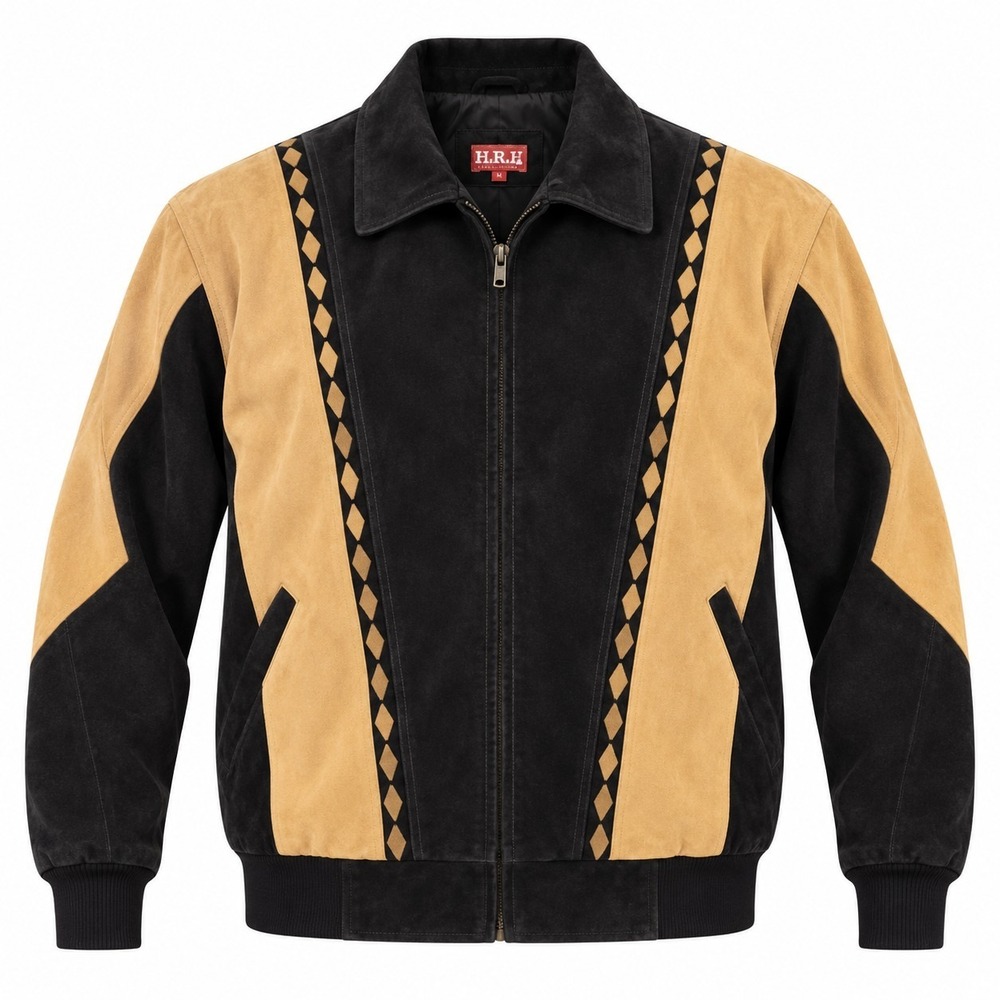 Vintage Red Ranch Suede Leather Jacket Mens XL Western Bomber Ranchwear 90s